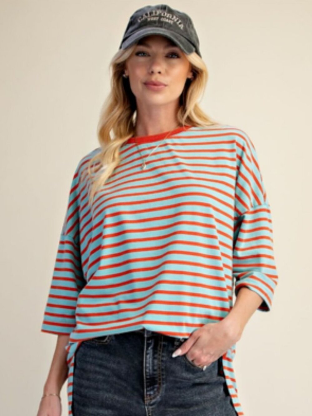 NWT Easel Strop Cotton Washed Boxy T-Shirt - Picture 2 of 16